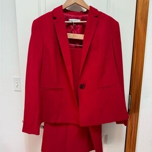 Red Kasper Skirt Suit